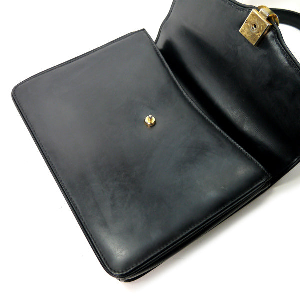 OLD Gucci　総革3層式ミニハンドバッグ(黒)