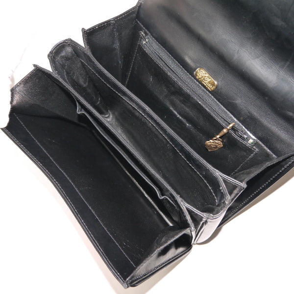 OLD Gucci　総革3層式ミニハンドバッグ(黒)