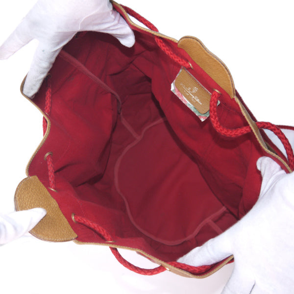 OLD Gucci　Rigateライン大型巾着リュック(赤)