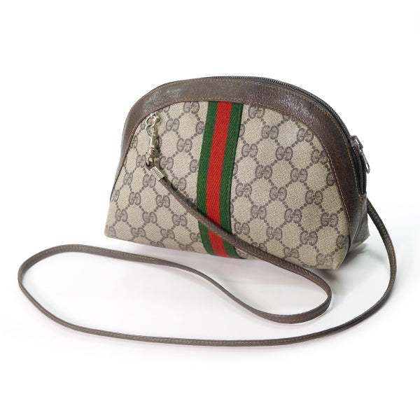OLD Gucci 半円ミニポシェット（縦シェリー・茶）