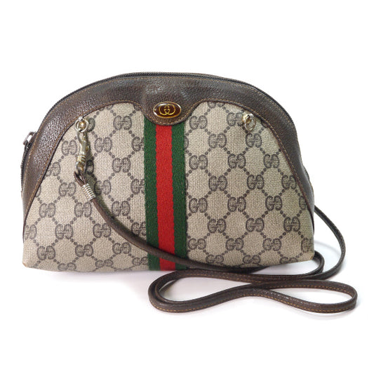 OLD Gucci 半円ミニポシェット（縦シェリー・茶）