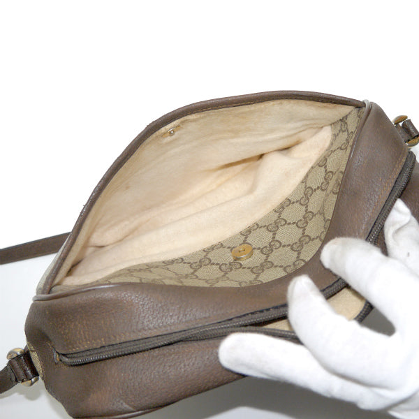 OLD Gucci シェリーライン横長ショルダ−（茶）
