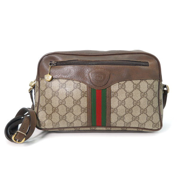 OLD Gucci シェリーライン横長ショルダ−（茶）