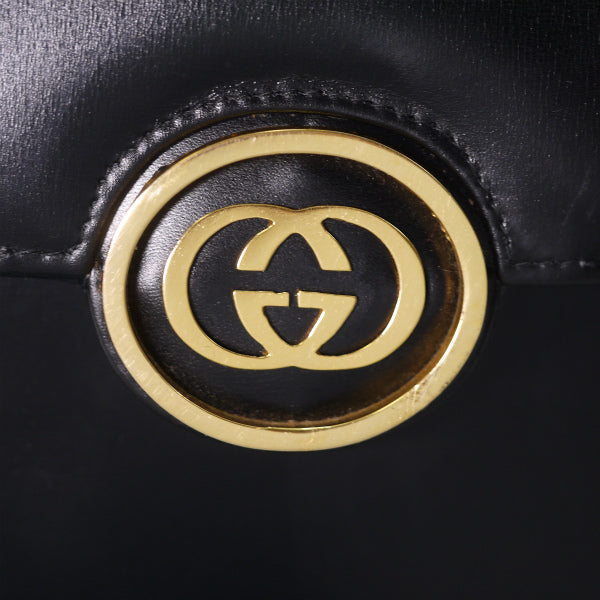 OLD Gucci　総革GGプレート2WAYショルダー（黒）