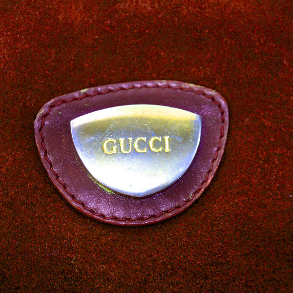OLD Gucci ラウンド型スエード ミニポシェット（ボルドー）