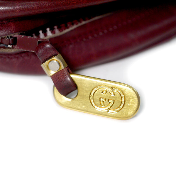 OLD Gucci ラウンド型スエード ミニポシェット（ボルドー）