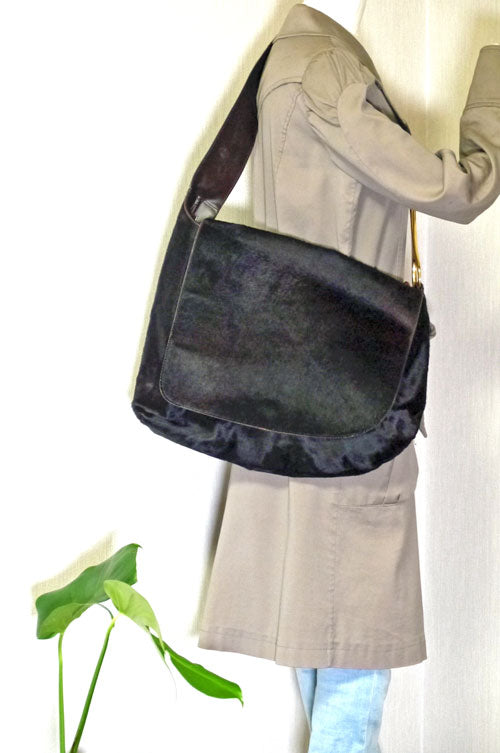 OLD Gucci 　ハラコショルダー（大　こげ茶）