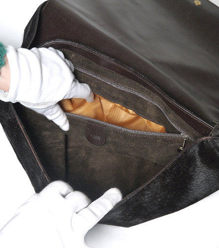 OLD Gucci 　ハラコショルダー（大　こげ茶）