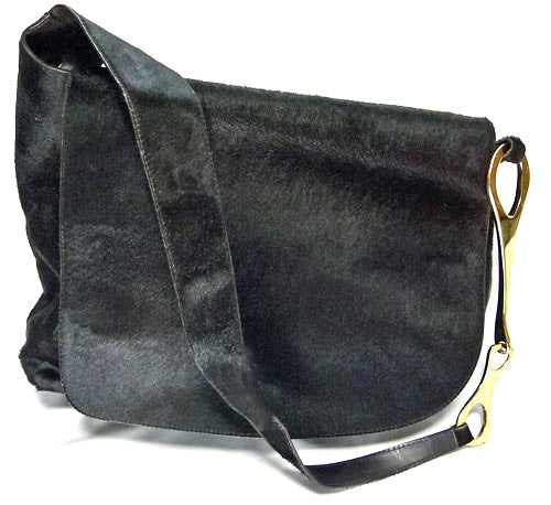 OLD Gucci 　ハラコショルダー（大　こげ茶）