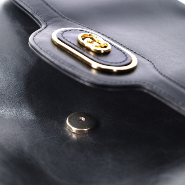 OLD Gucci　70S！総革スクエア斜めがけショルダー（黒）