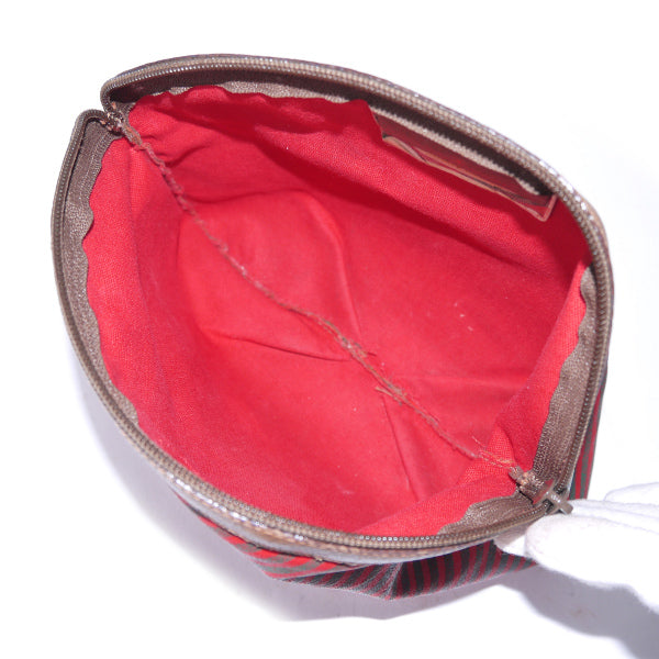 OLD Gucci Rigateライン丸ポーチ（赤緑）