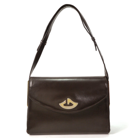 OLD Gucci　総革レアG金具2WAYショルダー（濃茶）