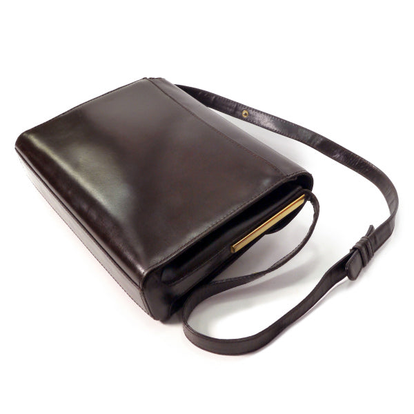 OLD Gucci　総革レアG金具2WAYショルダー（濃茶）