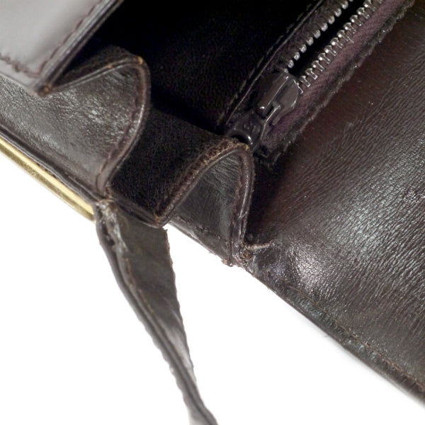 OLD Gucci　総革レアG金具2WAYショルダー（濃茶）