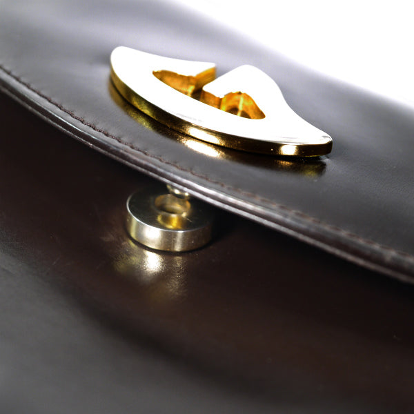 OLD Gucci　総革レアG金具2WAYショルダー（濃茶）