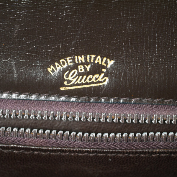 OLD Gucci　総革レアG金具2WAYショルダー（濃茶）