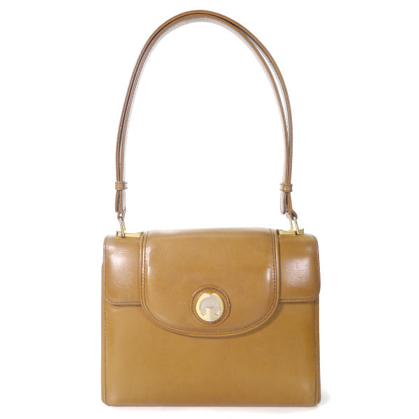 OLD Gucci　総革アコーディオン2WAYミニショルダー（キャメル）