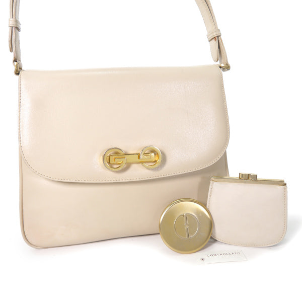 OLD Gucci　＜訳あり＞60sアイボリー2WAYGGショルダー