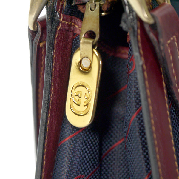 OLD Gucci  ＜訳あり＞レア!流れ星バッグ（紺×赤）