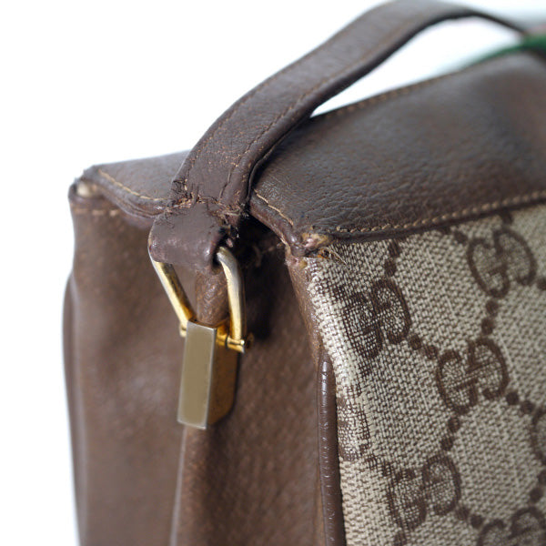 OLD Gucci　＜訳あり＞ミニシェリー3層ポシェット(茶）