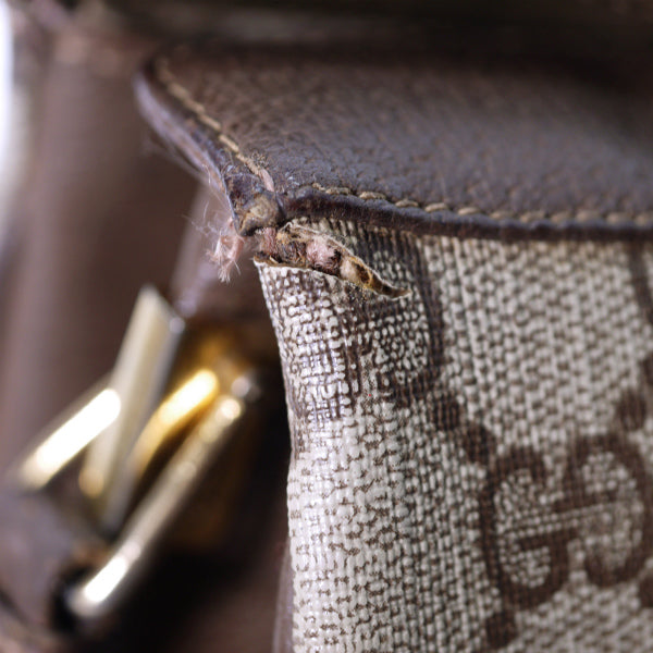 OLD Gucci　＜訳あり＞ミニシェリー3層ポシェット(茶）