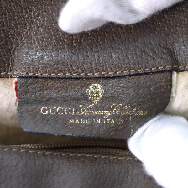 OLD Gucci　＜訳あり＞ミニシェリー3層ポシェット(茶）