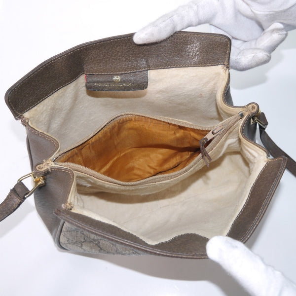 OLD Gucci　＜訳あり＞ミニシェリー3層ポシェット(茶）