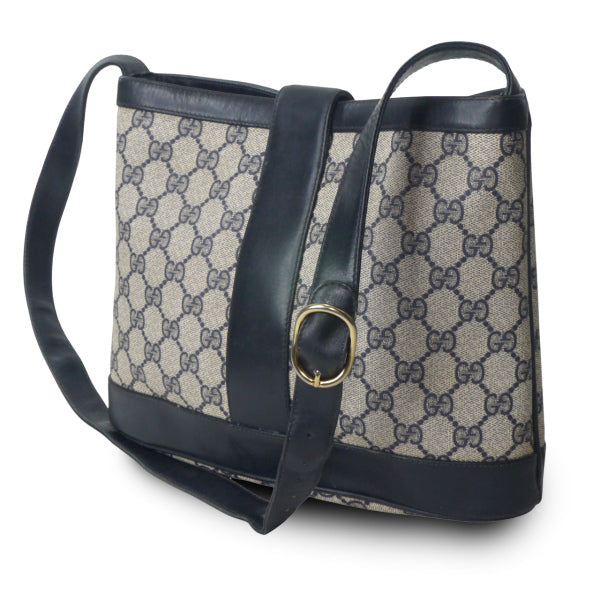 OLD Gucci インターロッキングG金具バケツ型ショルダー（青）