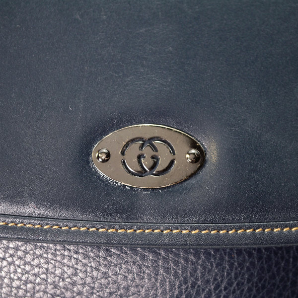 OLD Gucci 総革フロントポケット大型ショルダー（黒）