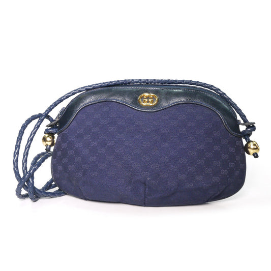 OLD Gucci　マイクロＧＧラウンドポシェット（紺）
