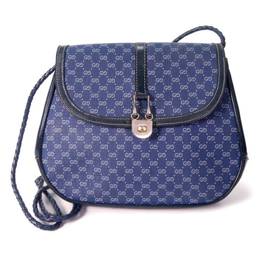 OLD Gucci マイクロGGラウンドショルダー（青）