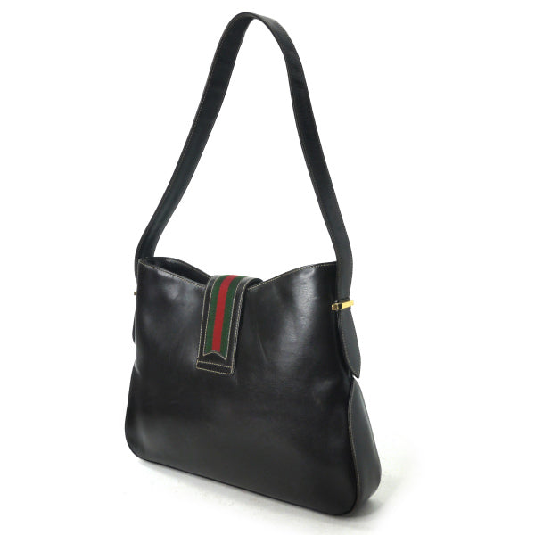 OLD Gucci　総革シェリー×Gロック金具セミショルダー（濃茶）