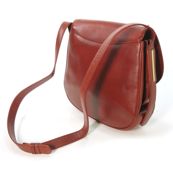 OLD Gucci 総革２層式ラウンドショルダー(赤)