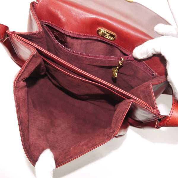 OLD Gucci 総革２層式ラウンドショルダー(赤)