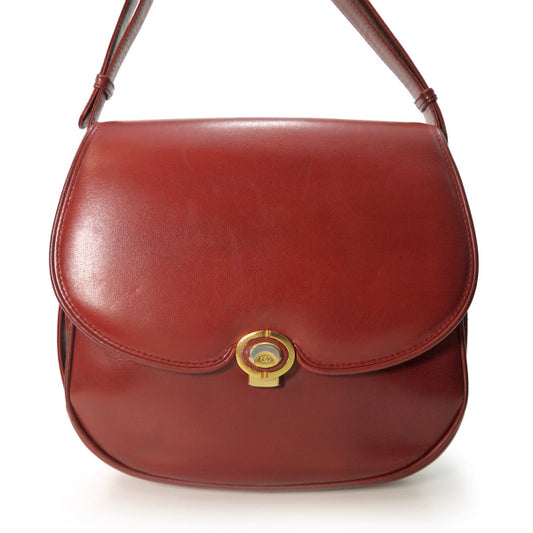 OLD Gucci 総革２層式ラウンドショルダー(赤)