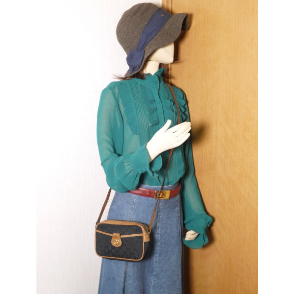 OLD Gucci　70ｓジャガード織ミニポシェット（黒）