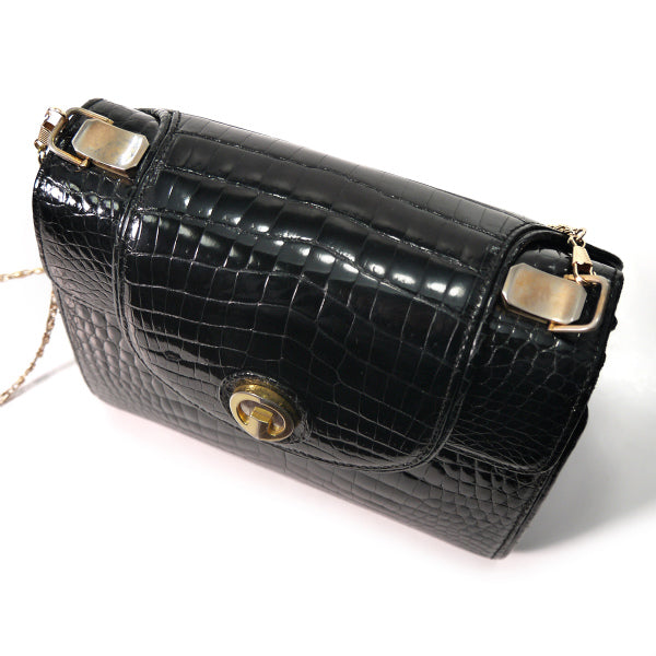 OLD Gucci 最高級クロコダイルバッグ（黒）