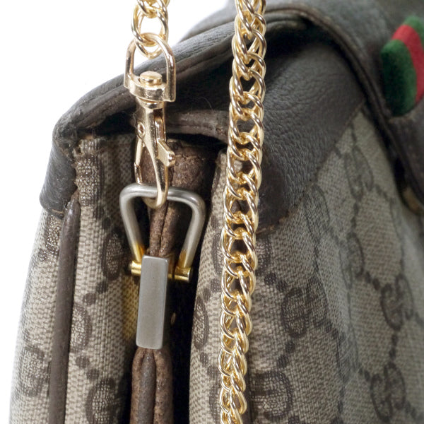 OLD Gucci　ミニシェリー3層チェーンポシェット(茶)