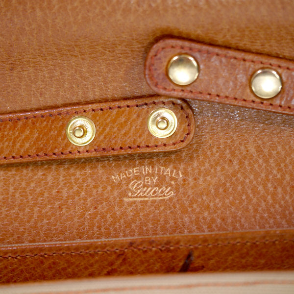 OLD Gucci スクエア２WAYバッグ(キャメル）