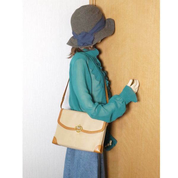 OLD Gucci スクエア２WAYバッグ(キャメル）