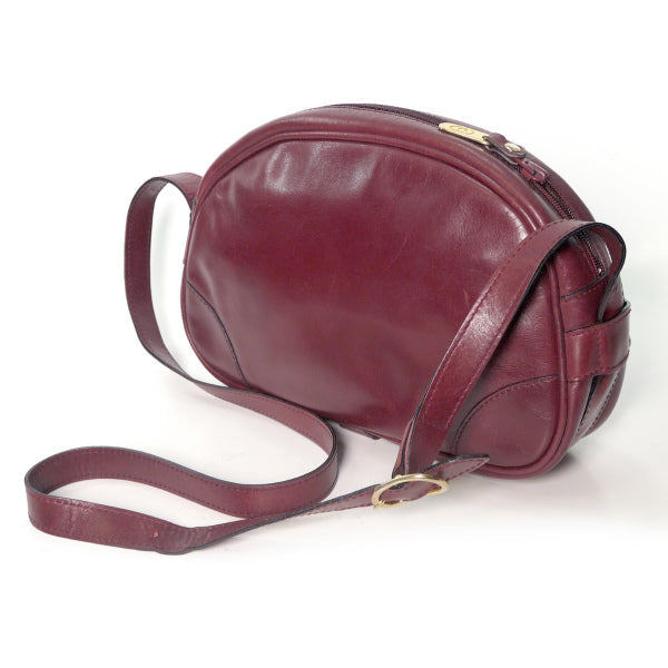 OLD Gucci　総革UFOショルダーバッグ（ボルドー )
