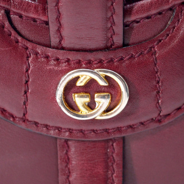 OLD Gucci　総革UFOショルダーバッグ（ボルドー )