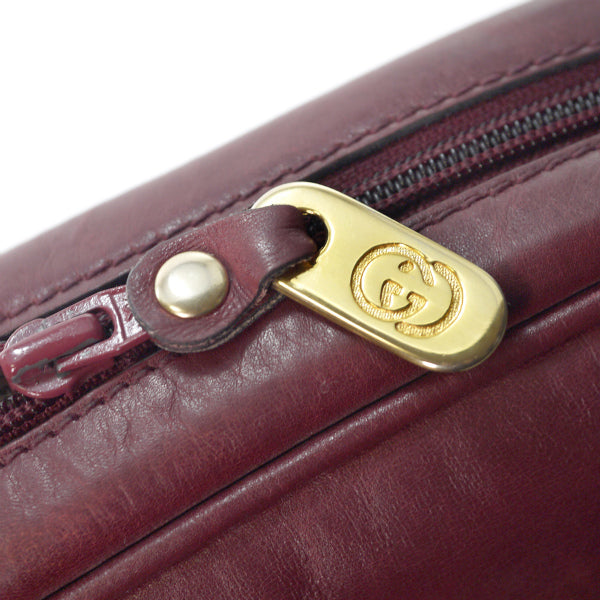 OLD Gucci　総革UFOショルダーバッグ（ボルドー )