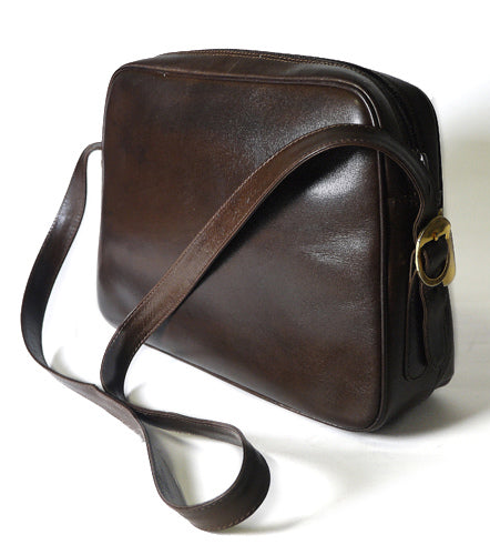 OLD Gucci　総革フリンジ付きショルダー（濃茶）