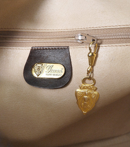 OLD Gucci　総革フリンジ付きショルダー（濃茶）