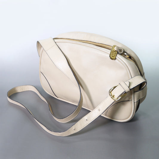 OLD Gucci　総革UFOショルダーバッグ（オフホワイト)