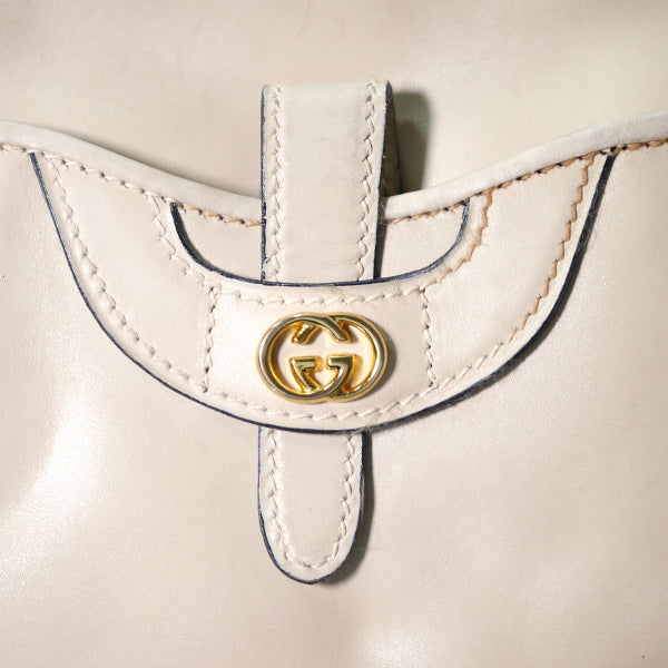 OLD Gucci　総革UFOショルダーバッグ（オフホワイト)