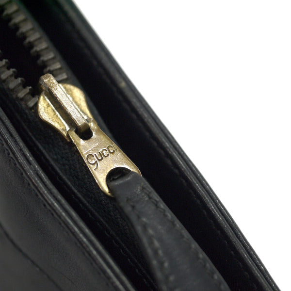 OLD Gucci 　ビット金具×シェリー総革ショルダー（濃紺）