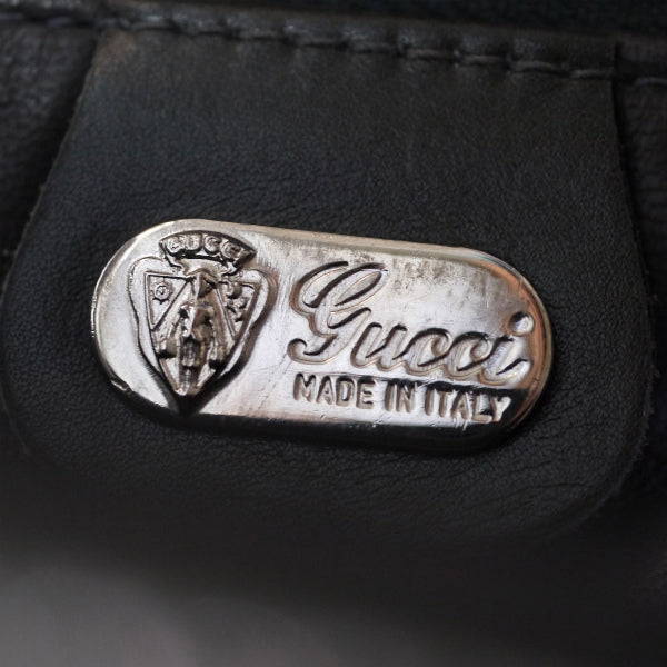 OLD Gucci リザード2WAYスクエアバッグ（深緑）