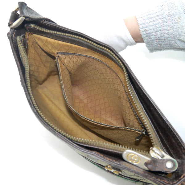 OLD Gucci 　レア!!ビット金具×シェリーショルダー（茶）